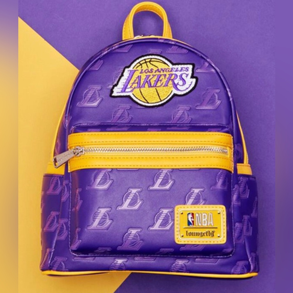 Loungefly NWT Los Angeles Lakers Kids Backpack - Purple and Yellow